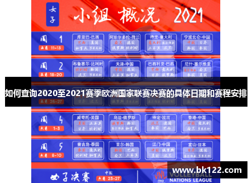 如何查询2020至2021赛季欧洲国家联赛决赛的具体日期和赛程安排